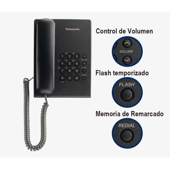 TELÉFONO ANALOGO PANASONIC KX-TS500LXW